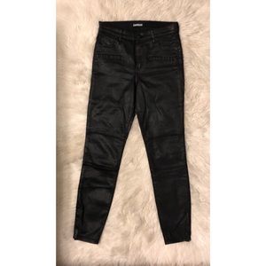 Express faux leather moto pants